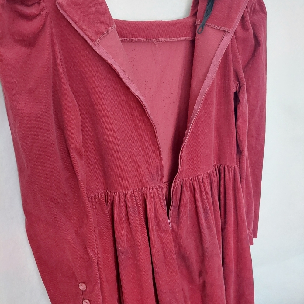Laura Ashley Burgundy Long Sleeve Dress - Picture 7 of 13